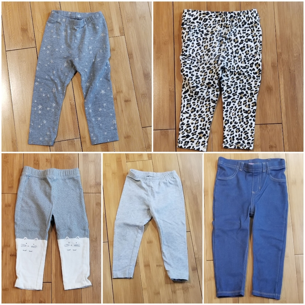 Bundle (5) toddler girl leggings and jeans